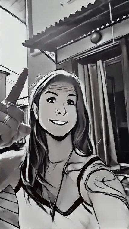 Charlotte souriante en extérieur