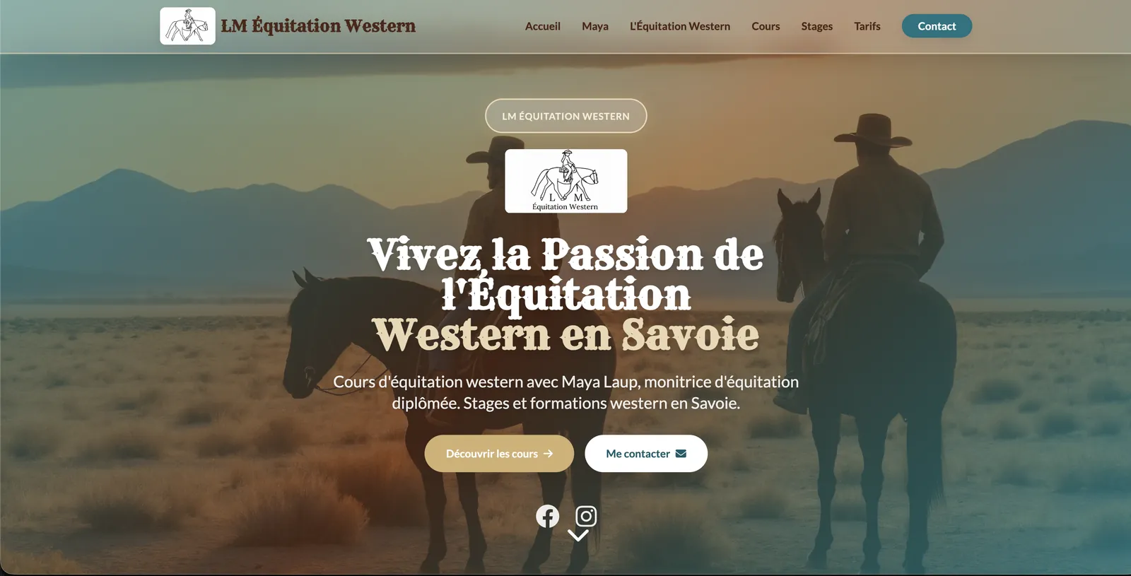 Aperçu du site LM Équitation Western