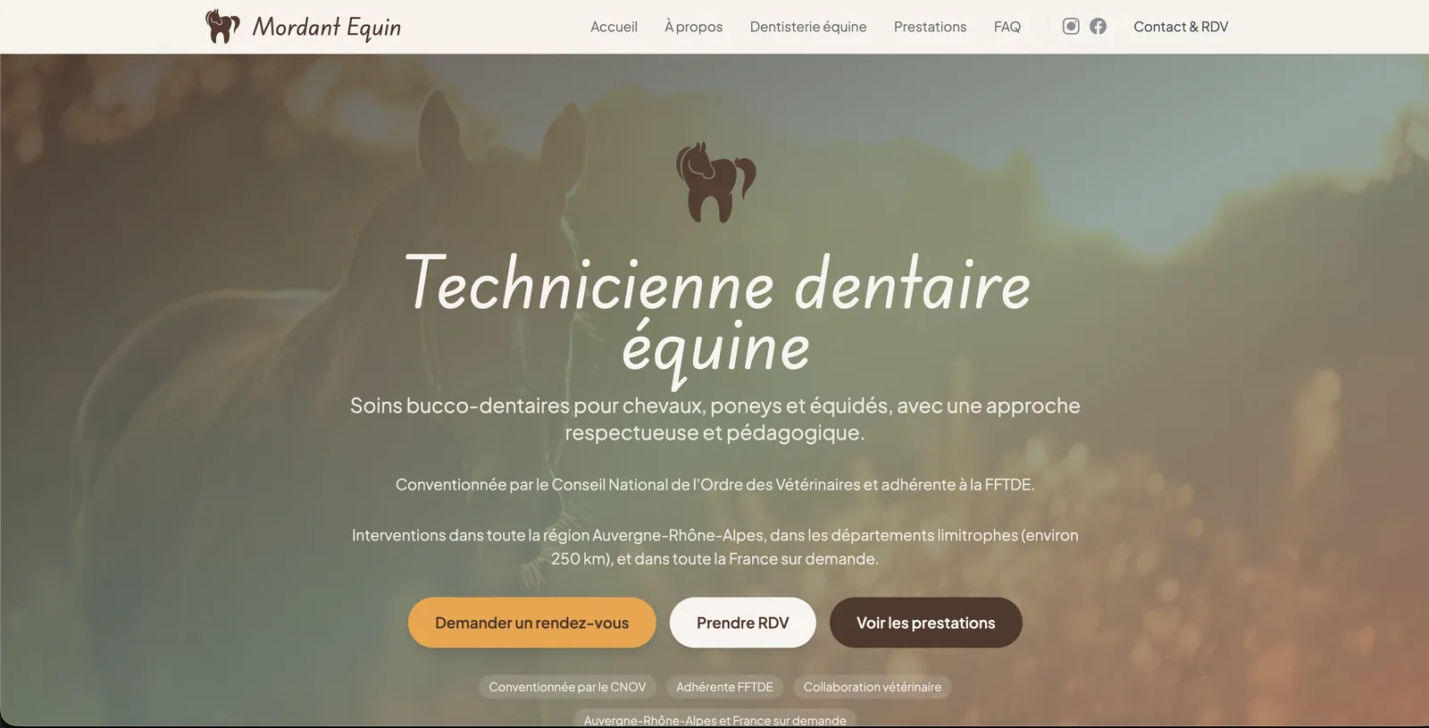 Aperçu du site Mordant Équin
