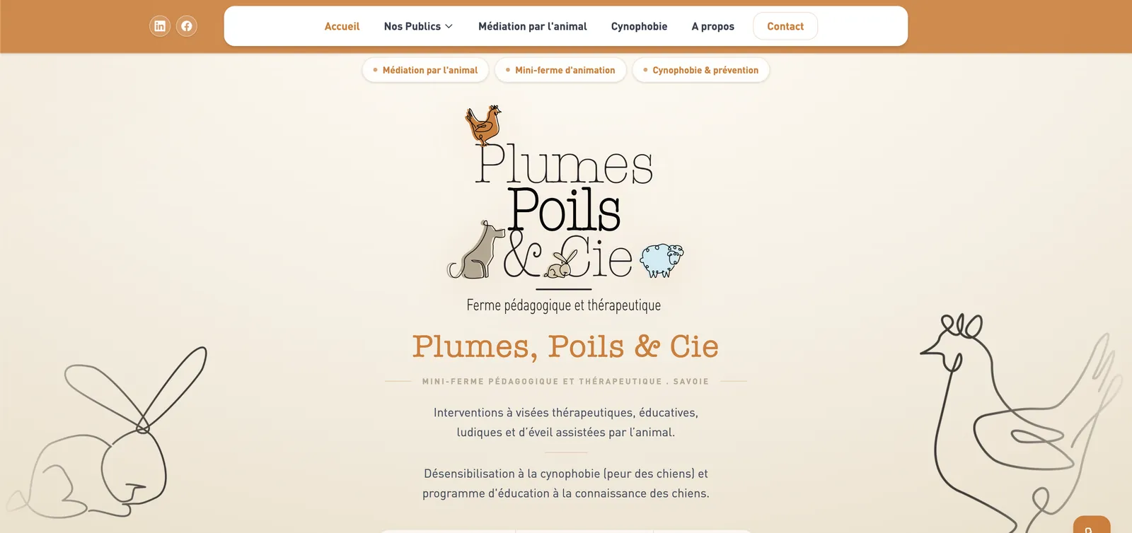 Aperçu du site Plumes Poils & Compagnie