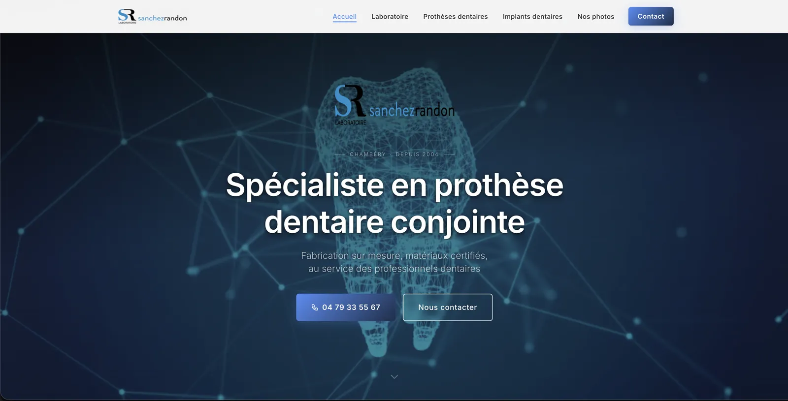 Aperçu du site Laboratoire Sanchez Randon